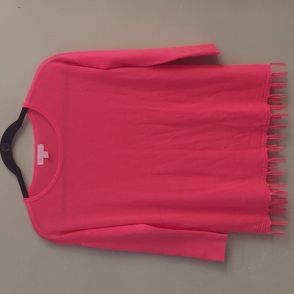 LILLY PULITZER Mini Ramona Fringe Long Sleeve Sweater in Barbie Pink - Picture 2 of 12